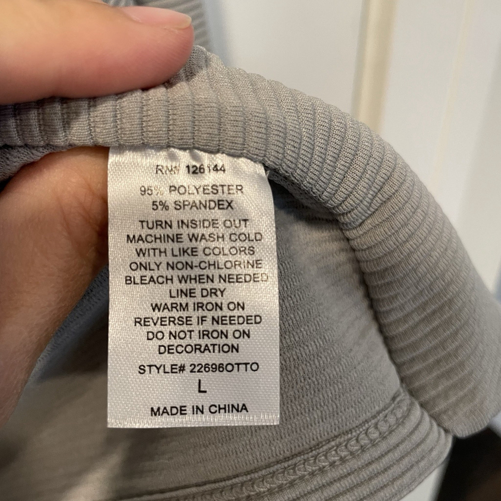 Olivia Blu Women’s Open Front Jacket Size Large Ribbed NWT Gray Modern - Picture 5 of 5